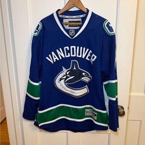 Reebok Vancouver Canucks Blue and Green Jersey